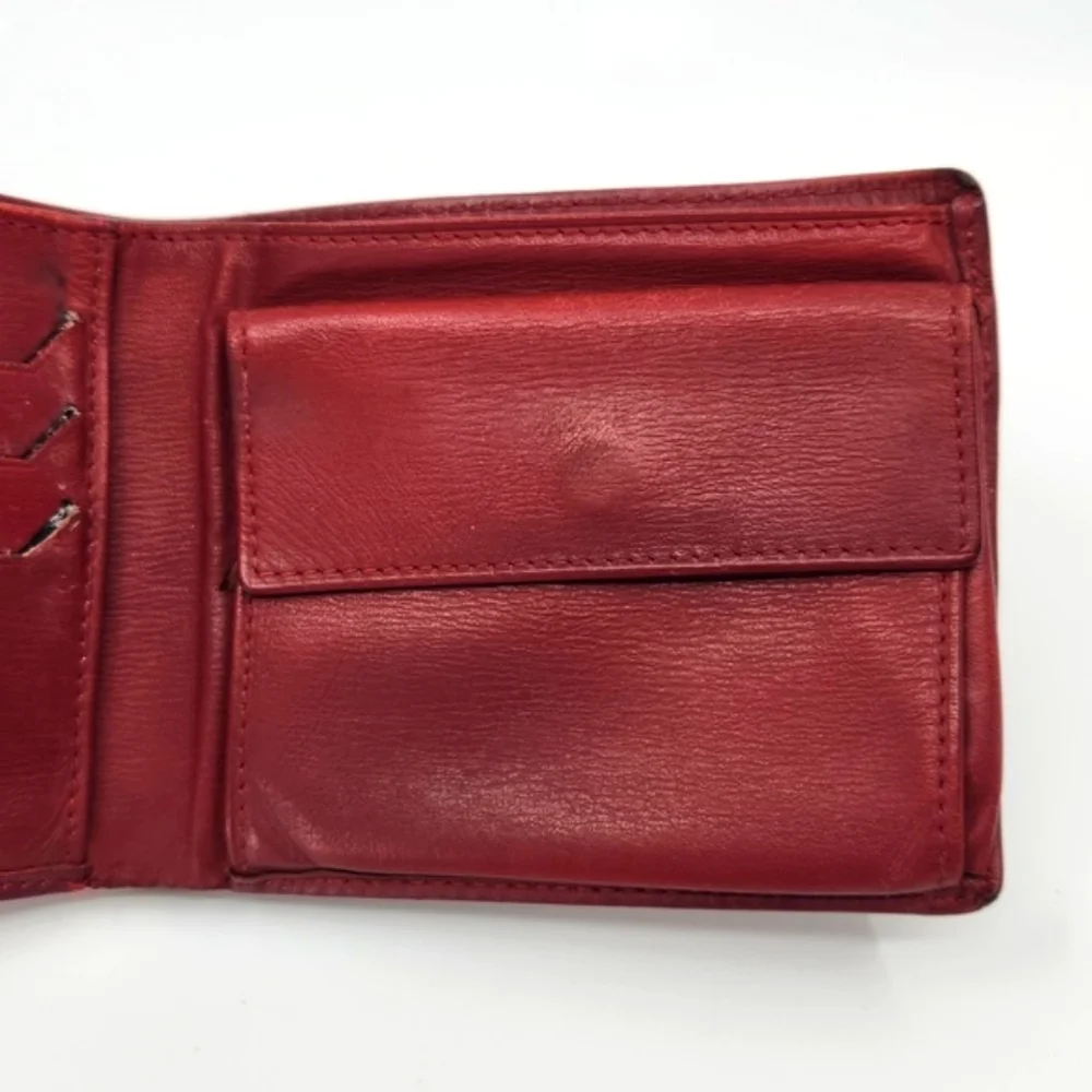Dior Burgundy Wallet with Gold “CD” Accent. Good condition.